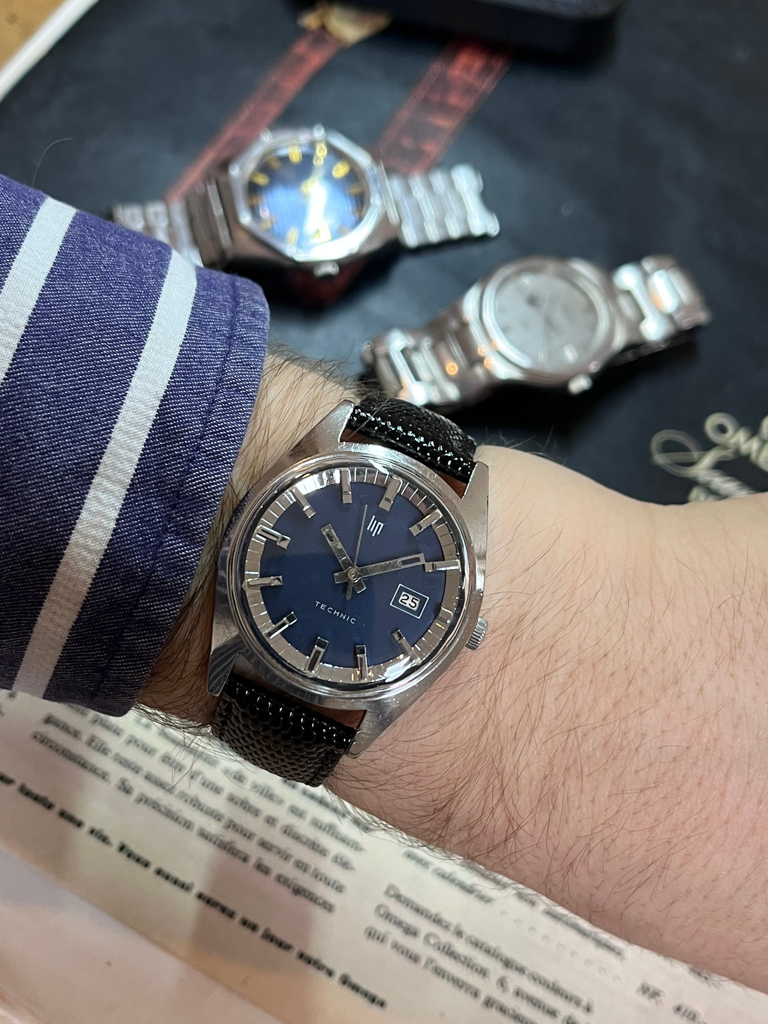 Lip Techic mécanique cadran bleu