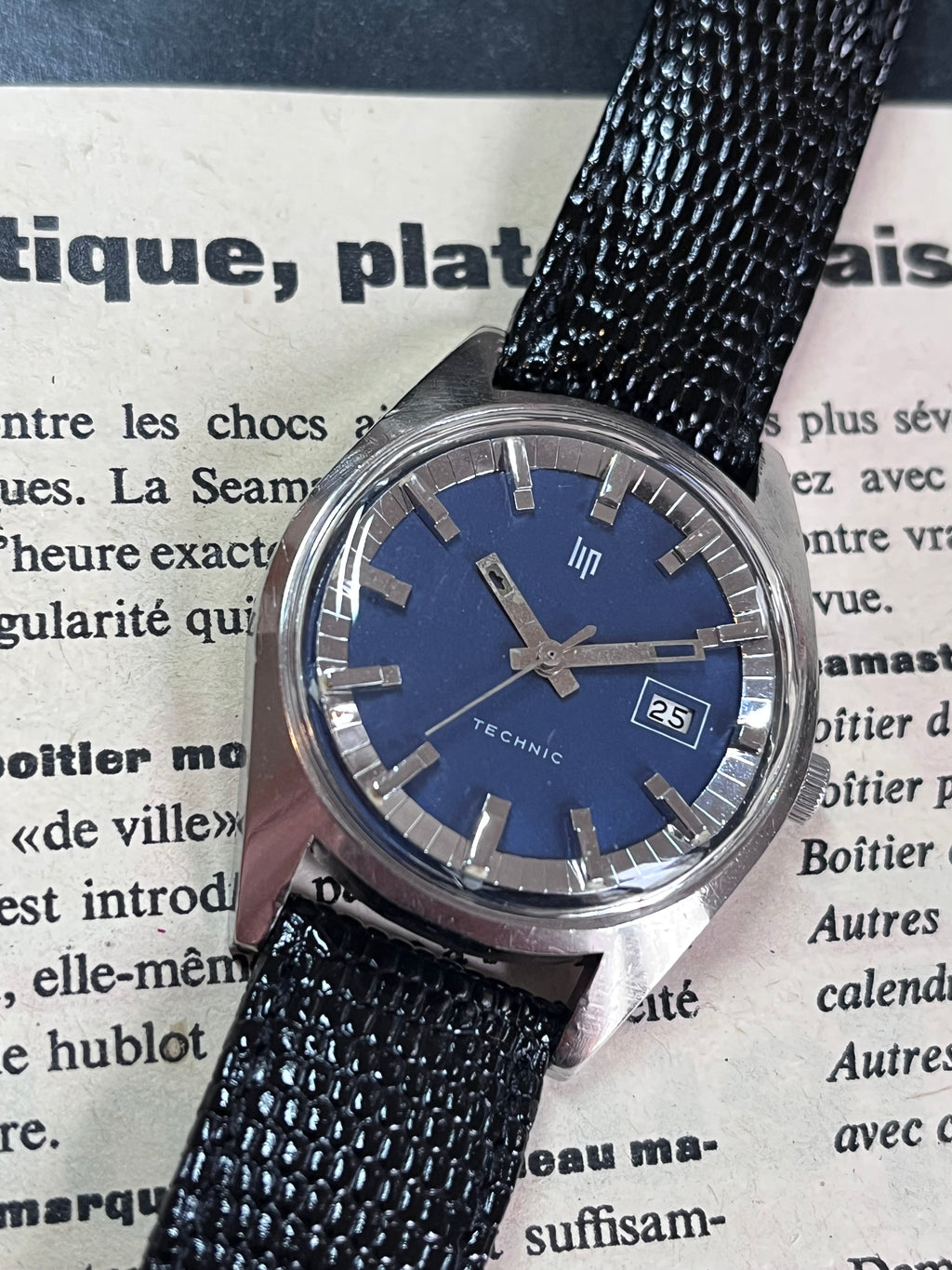 Lip Techic mécanique cadran bleu