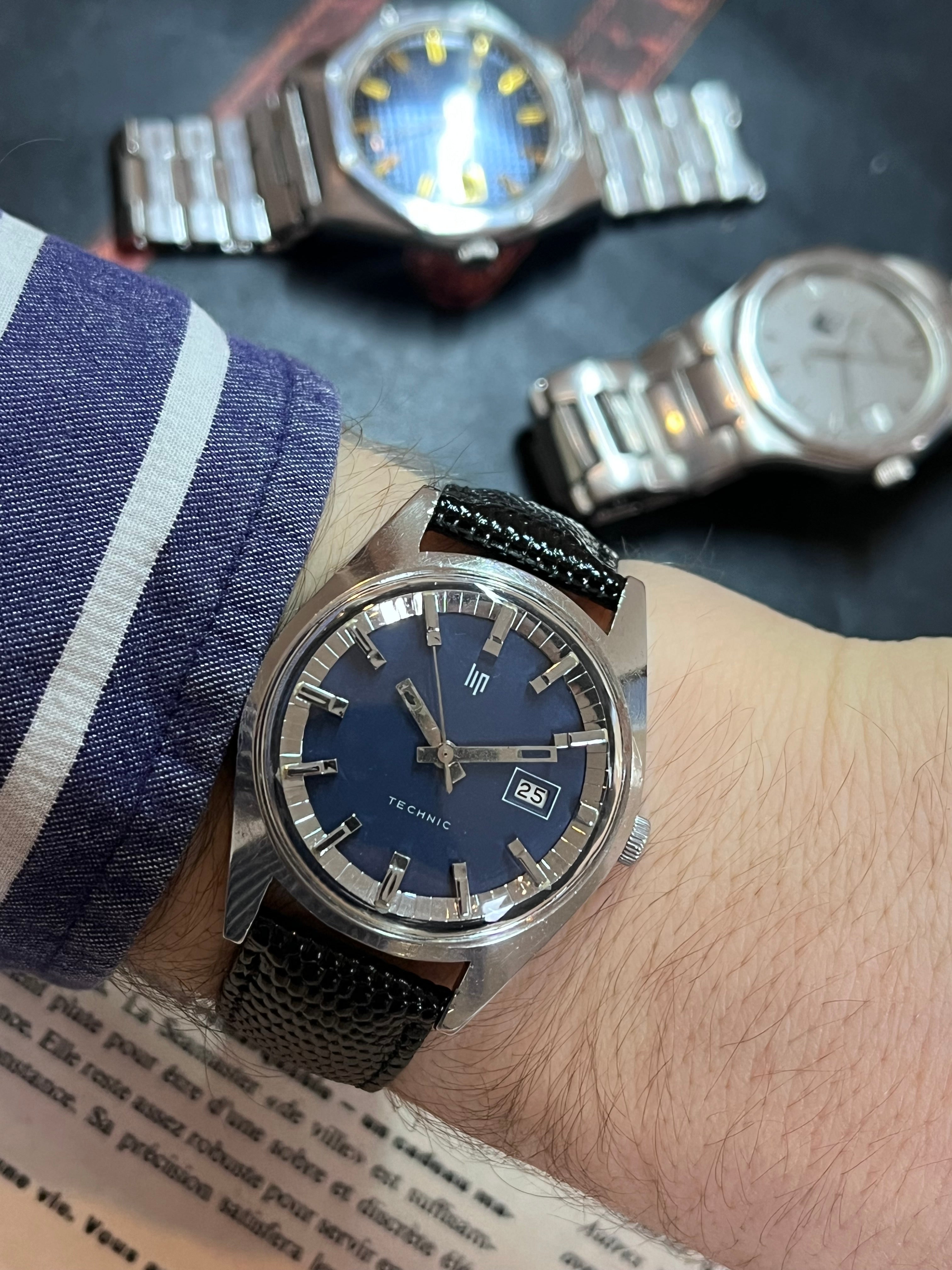 Lip Techic mécanique cadran bleu